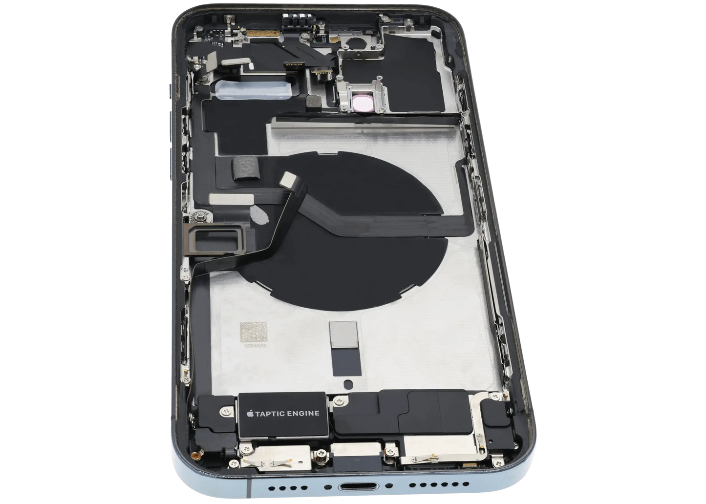 Back Housing W/ Charging Port Flex & Small Parts For iPhone 12 Pro Max (US Version) (Used OEM Pull: Grade A) (Pacific Blue)