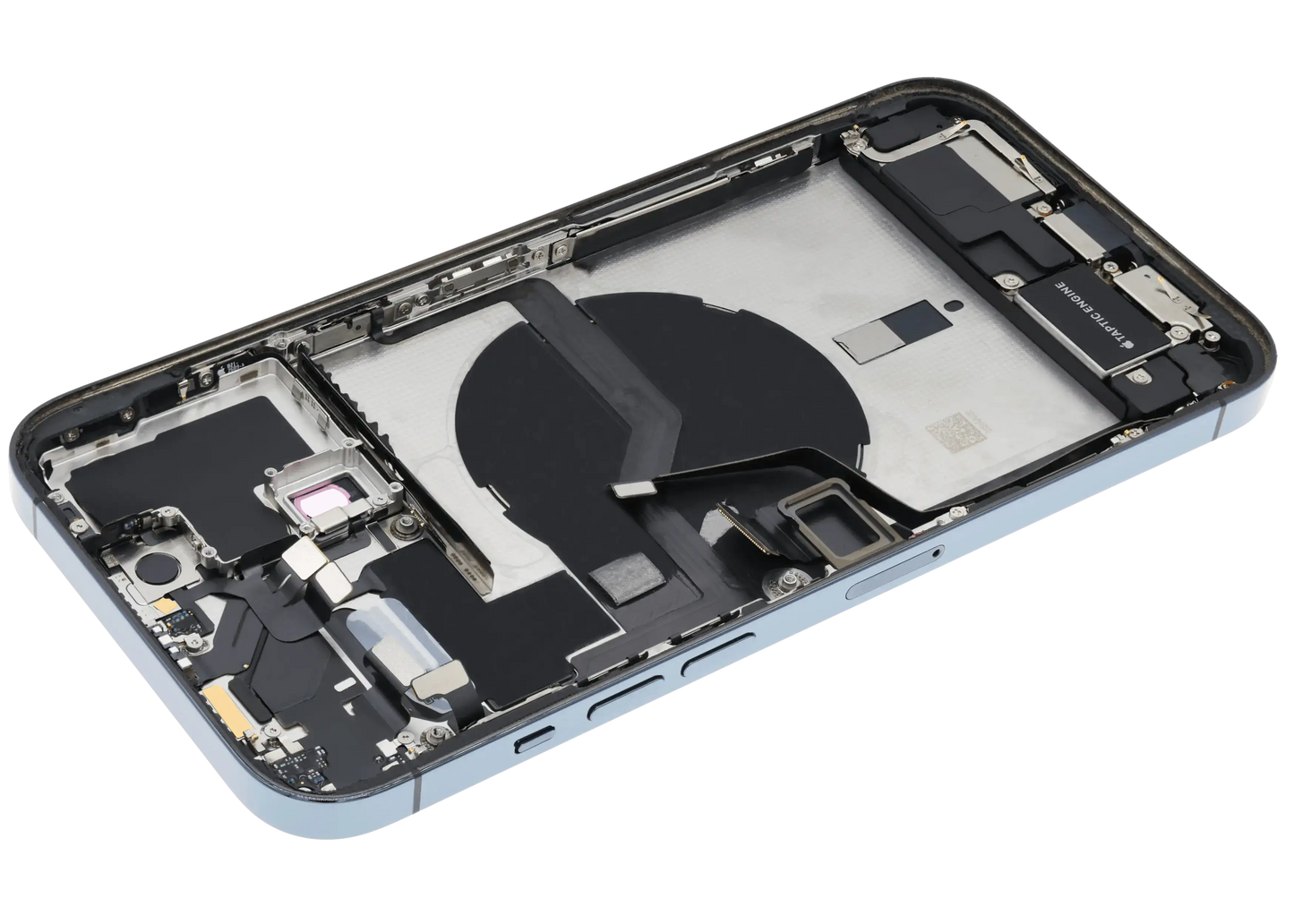 Back Housing W/ Charging Port Flex & Small Parts For iPhone 12 Pro Max (US Version) (Used OEM Pull: Grade A) (Pacific Blue)