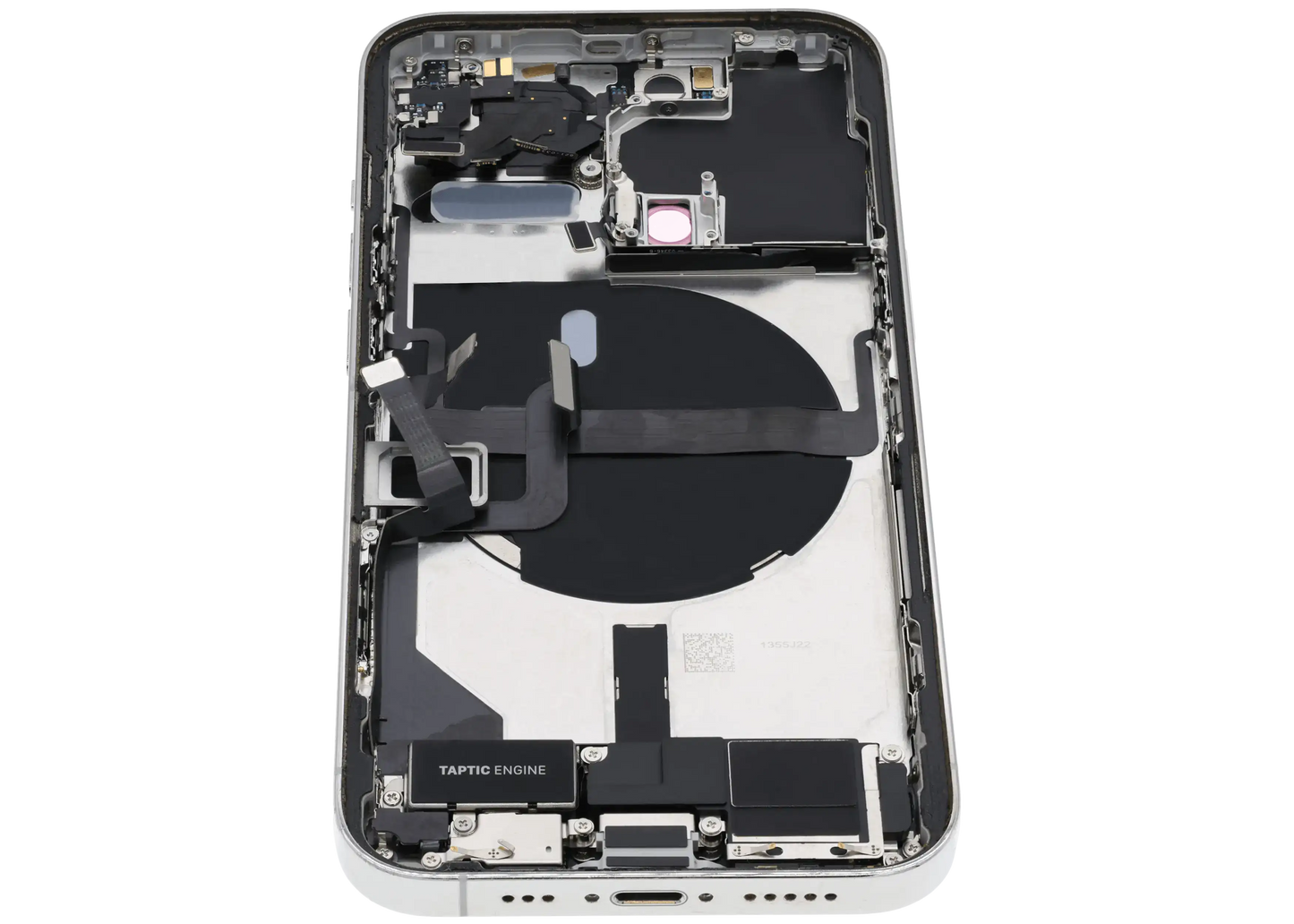 Back Housing W/ Charging Port Flex & Small Parts For iPhone 13 Pro (US Version) (Used OEM Pull: Grade A) (Silver)