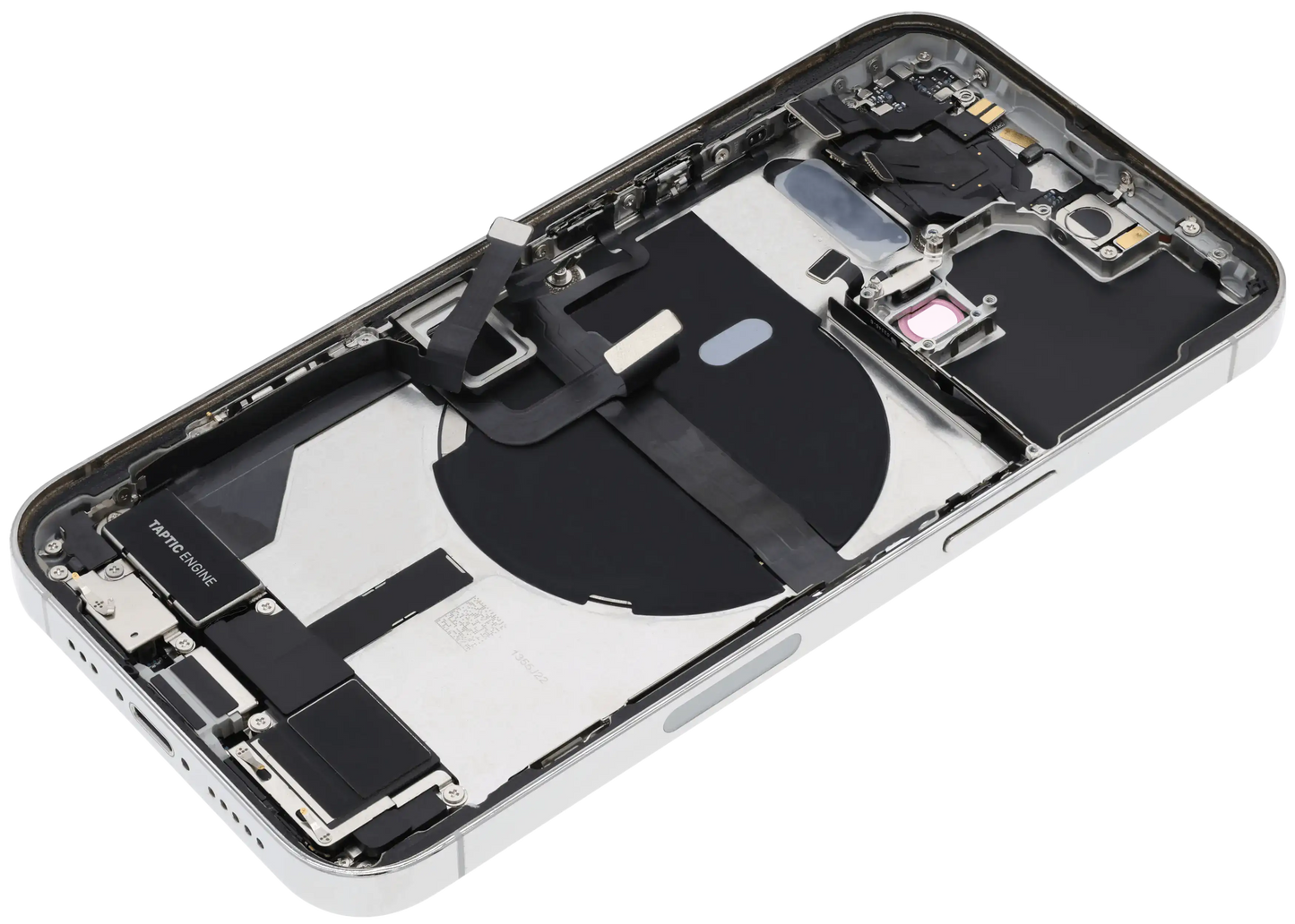 Back Housing W/ Charging Port Flex & Small Parts For iPhone 13 Pro (US Version) (Used OEM Pull: Grade A) (Silver)