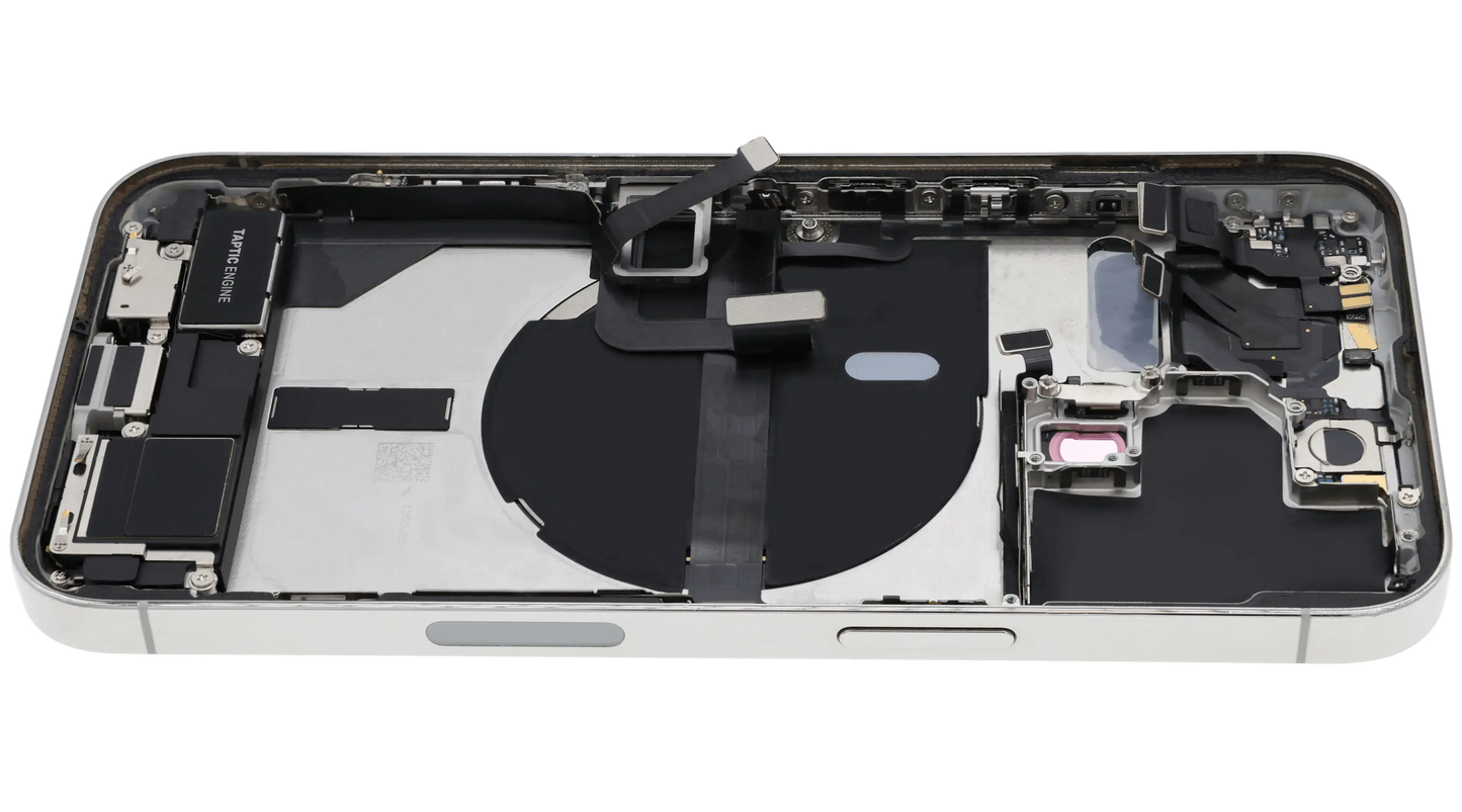 Back Housing W/ Charging Port Flex & Small Parts For iPhone 13 Pro (US Version) (Used OEM Pull: Grade A) (Silver)