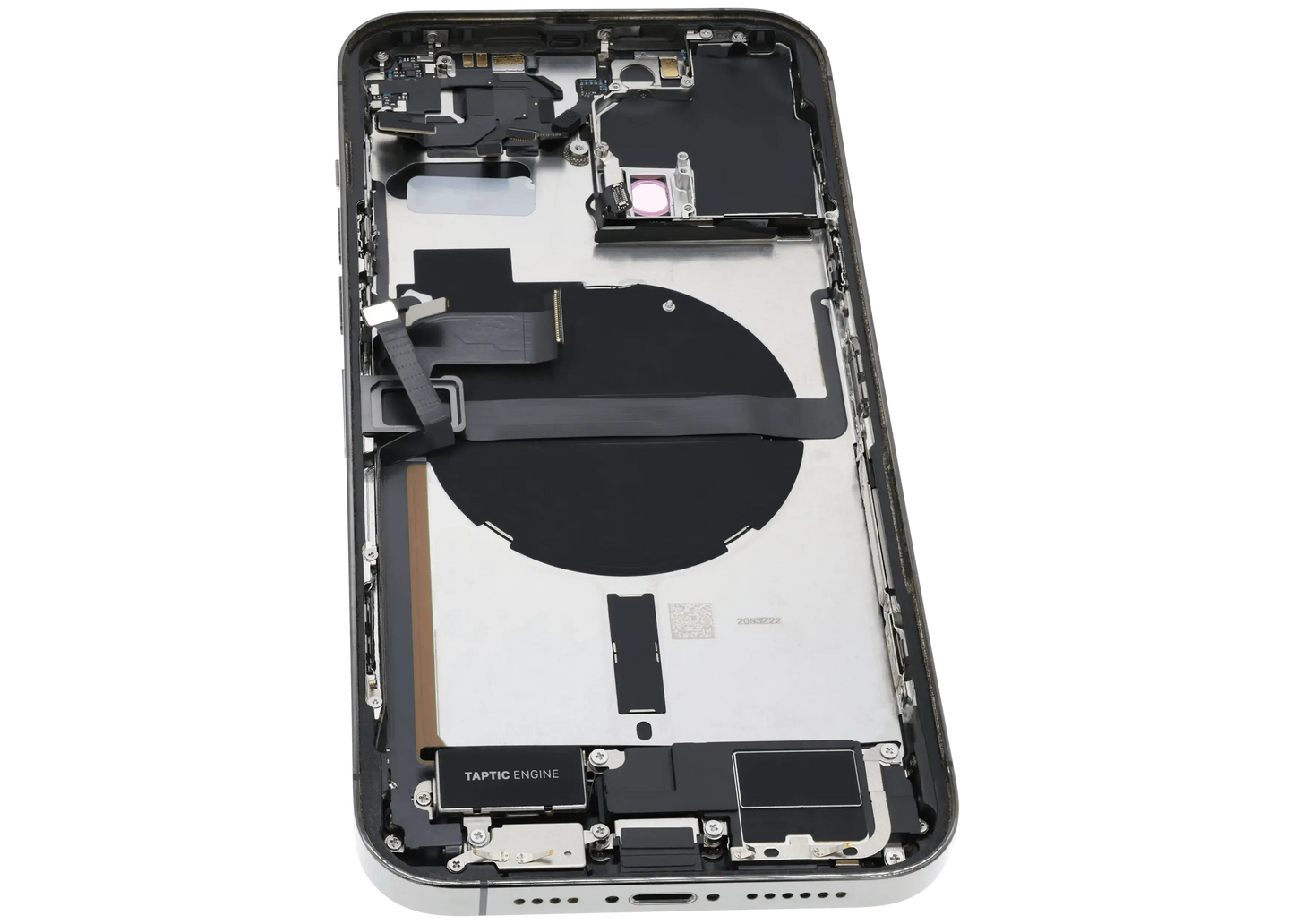Back Housing W/ Charging Port Flex & Small Parts For iPhone 13 Pro Max (US Version) (Used OEM Pull: Grade A) (Graphite)