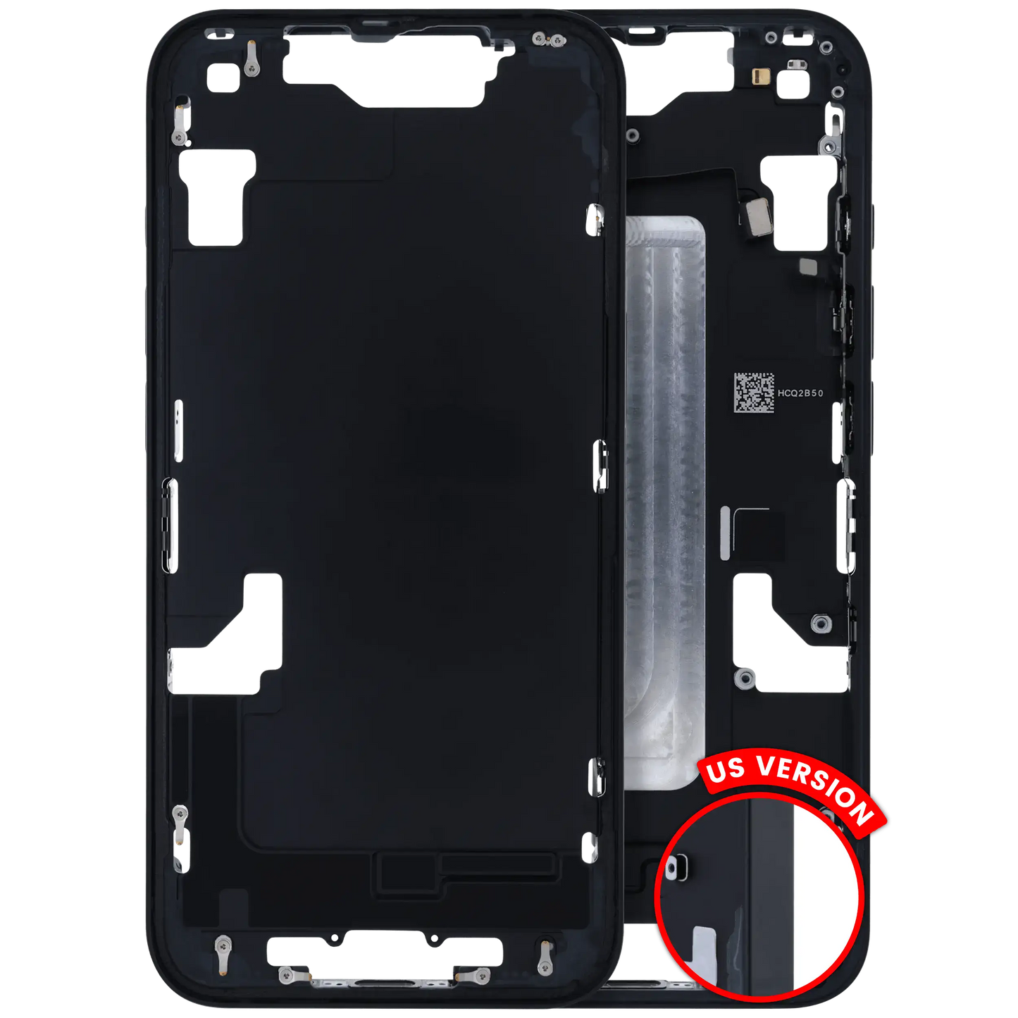 Mid-Frame Housing W/ Small Parts For iPhone 16e (US Version) (Used OEM Pull: Grade A) (Black)