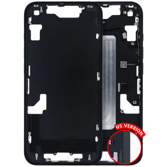 Mid-Frame Housing W/ Small Parts For iPhone 16e (US Version) (Used OEM Pull: Grade A) (Black)