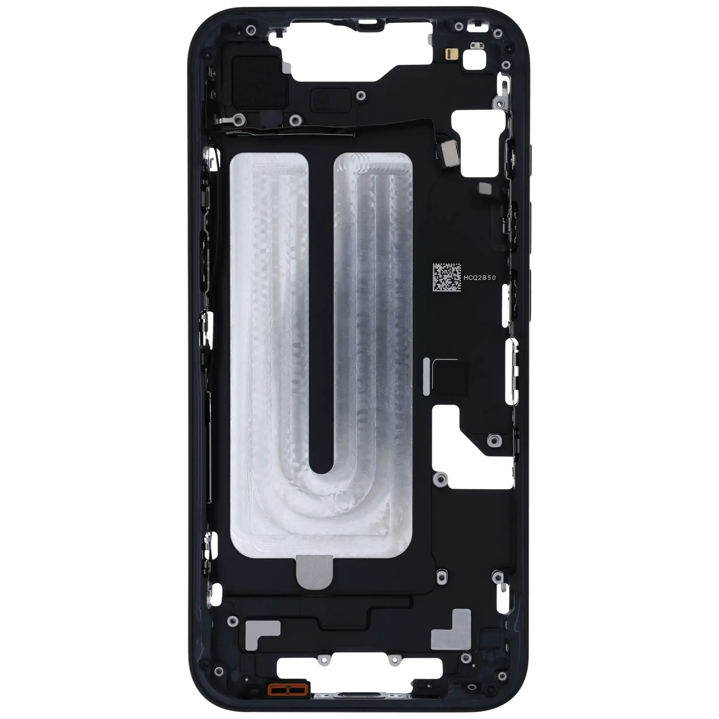 Mid-Frame Housing W/ Small Parts For iPhone 16e (US Version) (Used OEM Pull: Grade A) (Black)