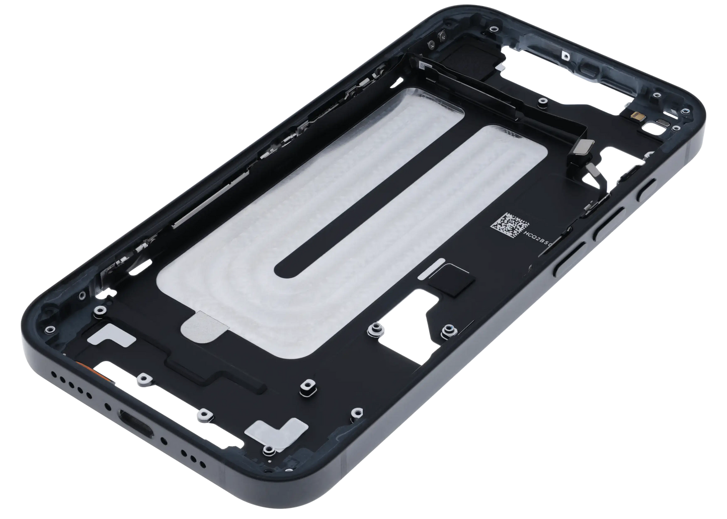Mid-Frame Housing W/ Small Parts For iPhone 16e (US Version) (Used OEM Pull: Grade A) (Black)