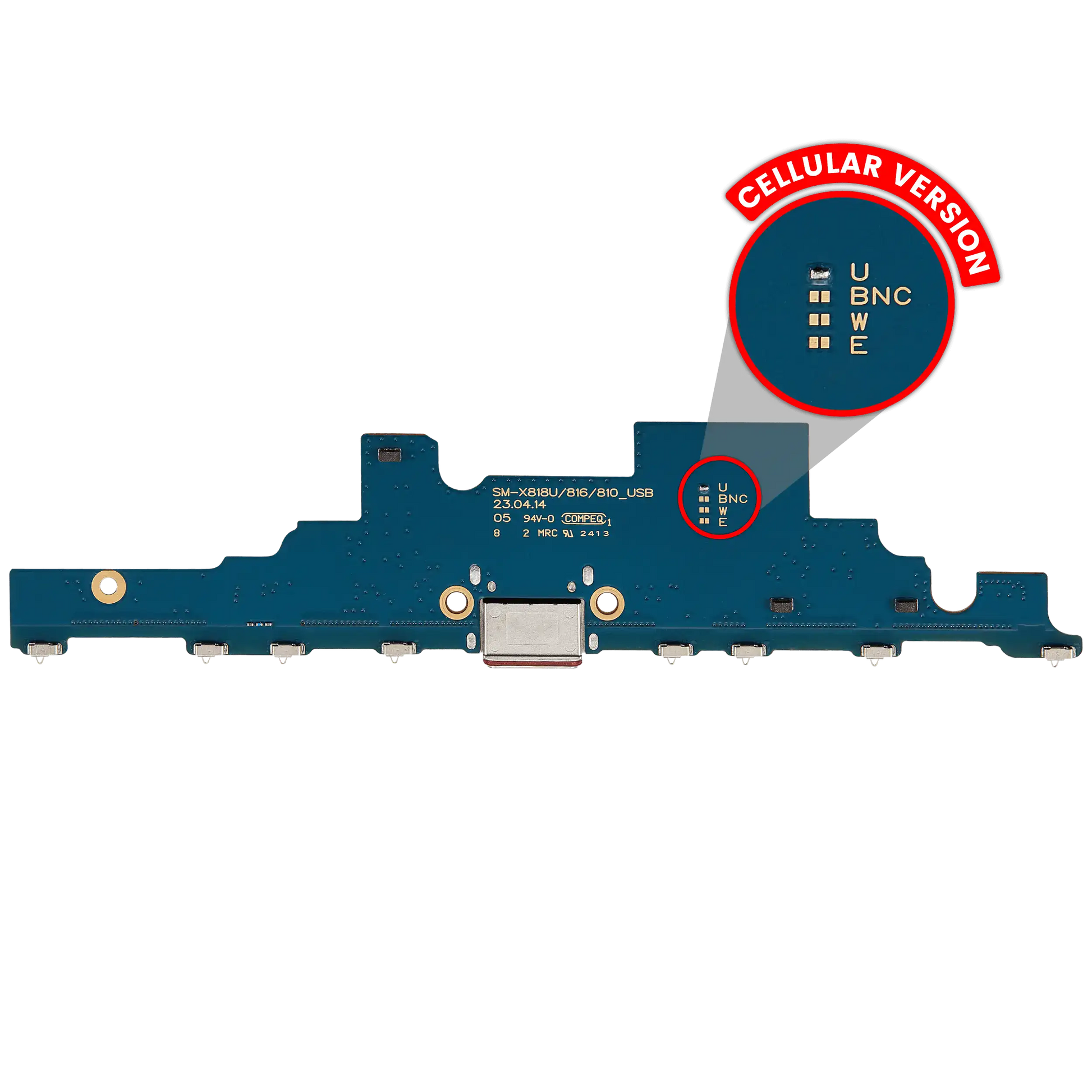 Charging Port Board For Samsung Galaxy Tab S9 Plus 12.4" (X810 / X816) (2023) (Cellular Version) (Premium) - product image 3