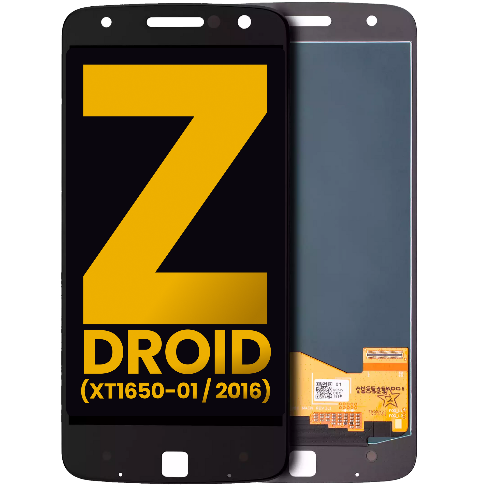 LCD Assembly Without Frame For Motorola Moto Z / Moto Z Droid (XT1650-01 / 2016) (Refurbished) (Black) - Motorola replacement part, primary product view, SKU 107082048103