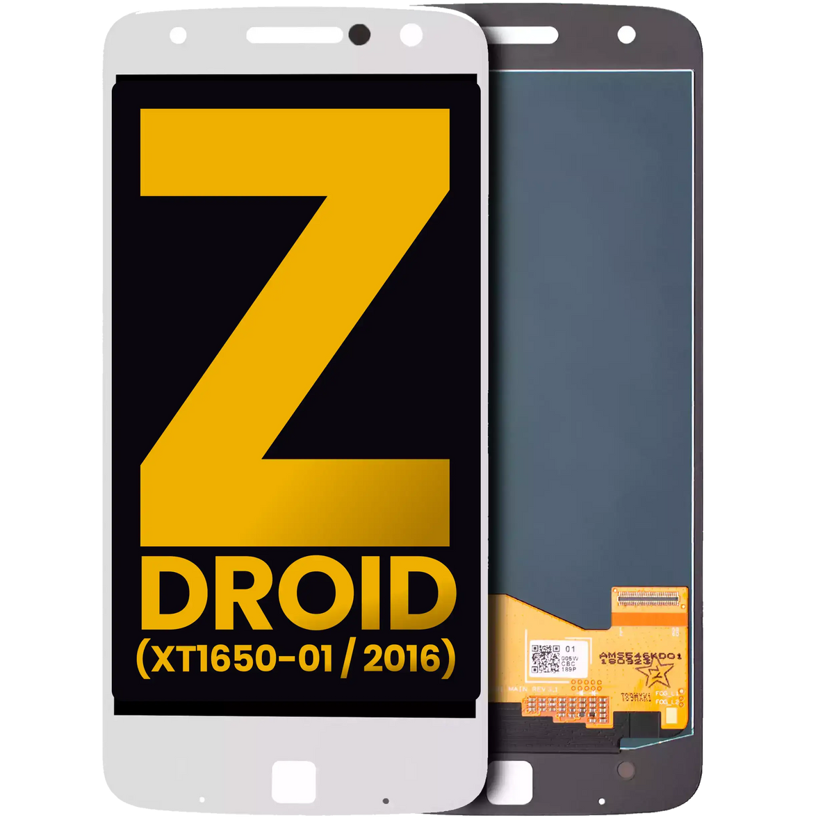 LCD Assembly Without Frame For Motorola Moto Z / Moto Z Droid (XT1650-01 / 2016) (Refurbished) (White) - Motorola replacement part, primary product view, SKU 107082048104