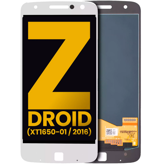 LCD Assembly Without Frame For Motorola Moto Z / Moto Z Droid (XT1650-01 / 2016) (Refurbished) (White) - Motorola replacement part, primary product view, SKU 107082048104