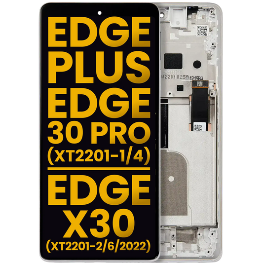 OLED Assembly With Frame For Motorola Moto Edge Plus / Edge 30 Pro (XT2201-1/4) / Edge X30 5G (XT2201-2/6 /2022) (Refurbished) (Stardust White) | SKU 107183123889 | image 1