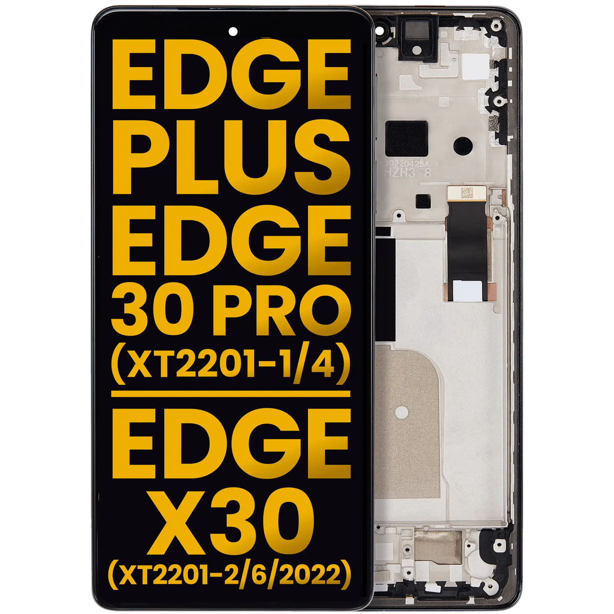 OLED Assembly With Frame For Motorola Moto Edge Plus / Edge 30 Pro (XT2201-1/4) / Edge X30 5G (XT2201-2/6 /2022) (Refurbished) (Cosmos Blue) | SKU 109082007304 | image 1