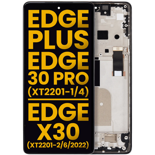 OLED Assembly With Frame For Motorola Moto Edge Plus / Edge 30 Pro (XT2201-1/4) / Edge X30 5G (XT2201-2/6 /2022) (Refurbished) (Cosmos Blue) | SKU 109082007304 | image 1