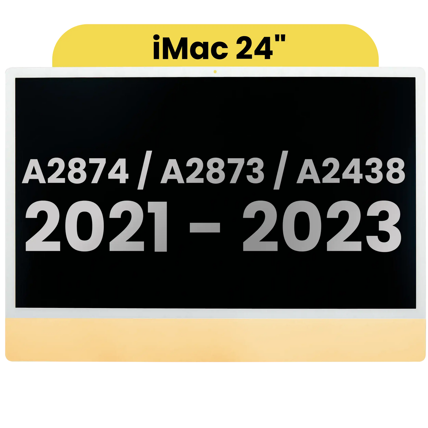 Complete LCD Display Assembly For iMac 24" A2874 / A2873 (2023) / A2438 (2021) (LG204A-215 LM235UH1 SDD1) (Used OEM Pull: Grade A)（Small Camera hole）