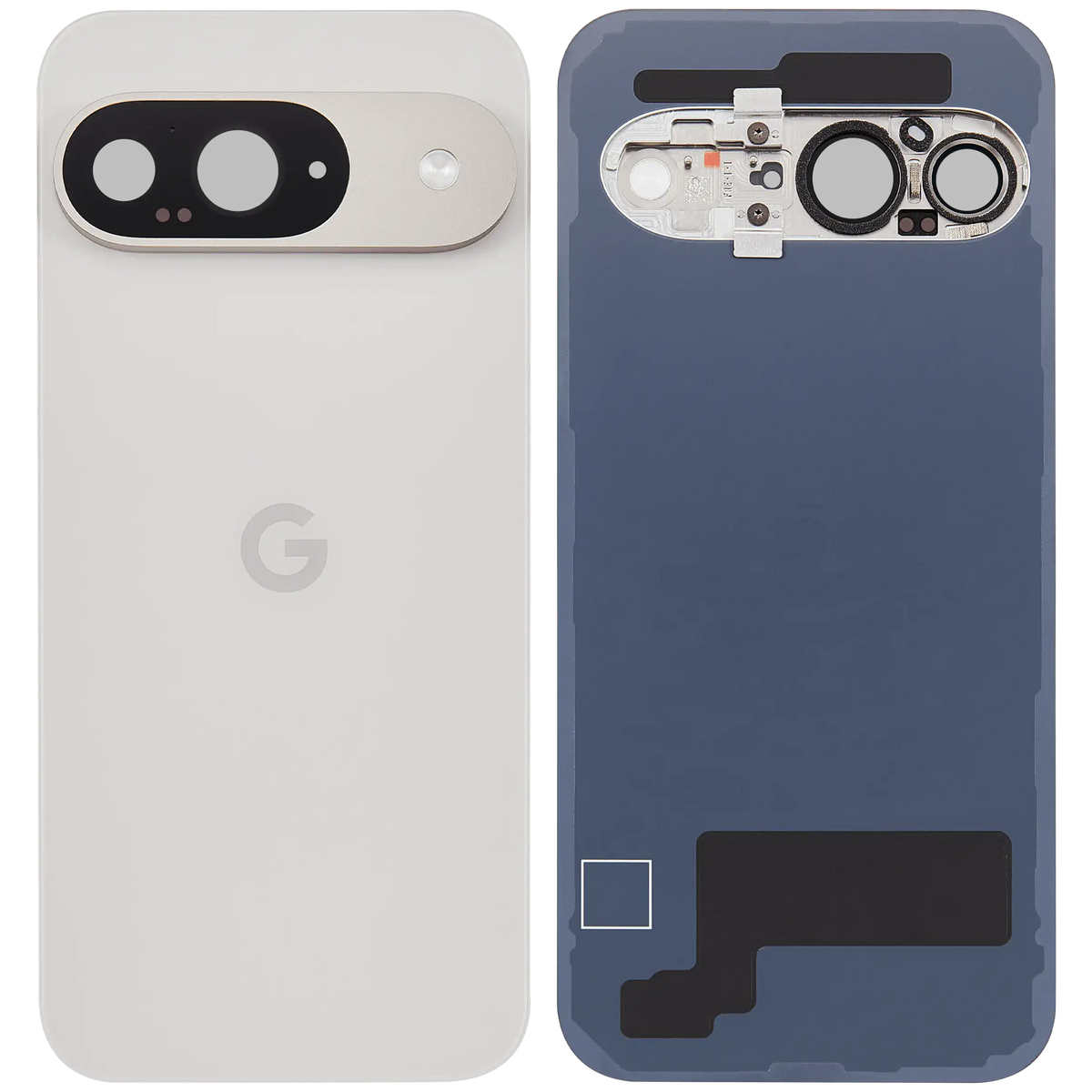 Back Cover Glass With Camera Lens For Google Pixel 9 (Used OEM Pull: Grade A) (Porcelain) - repair component detailed angle