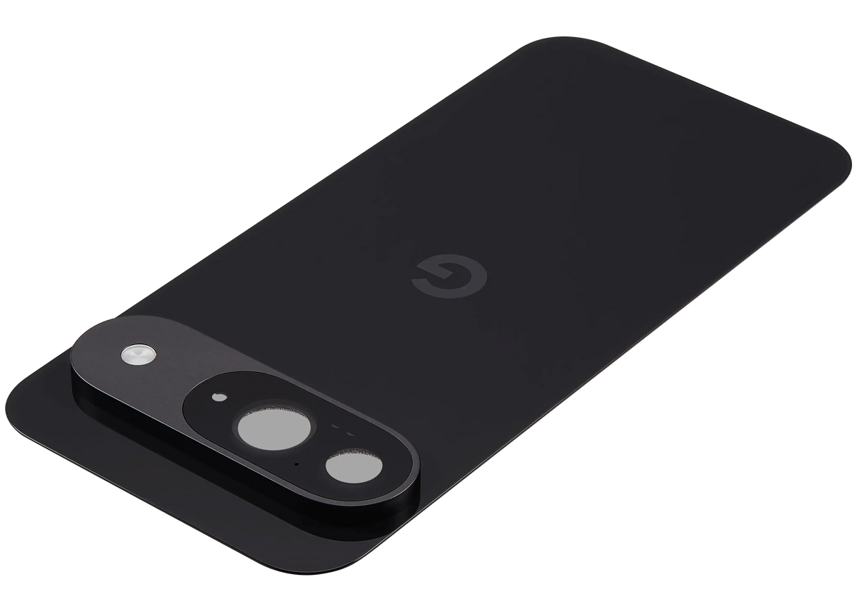 Back Cover Glass With Camera Lens For Google Pixel 9 (Used OEM Pull: Grade A) (Obsidian) - phone repair part close-up