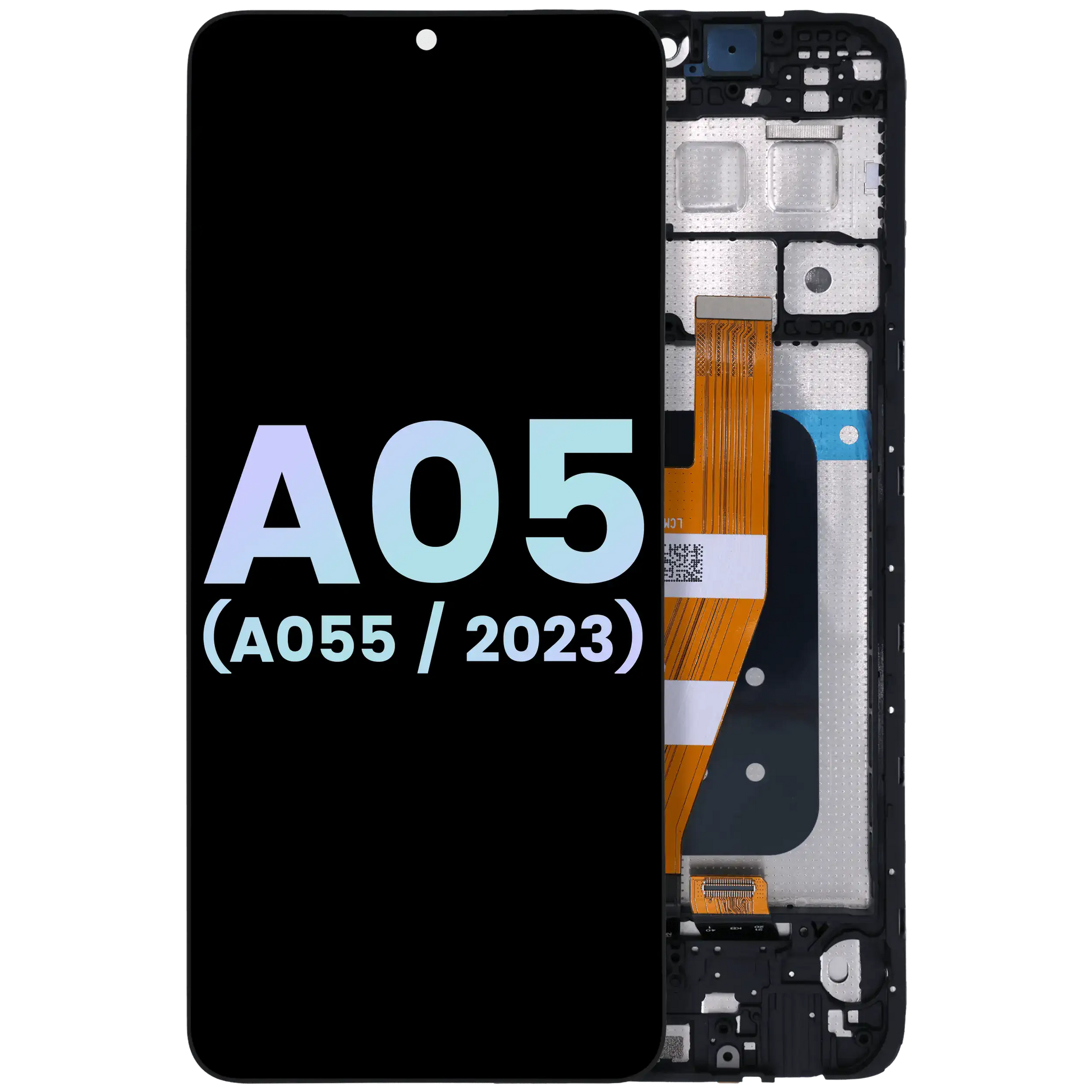 OLED Assembly With Frame Compatible For Samsung Galaxy A05 (A055 / 2023) (Service Pack) (Black) replacement part product image 1 - SKU 107082052348