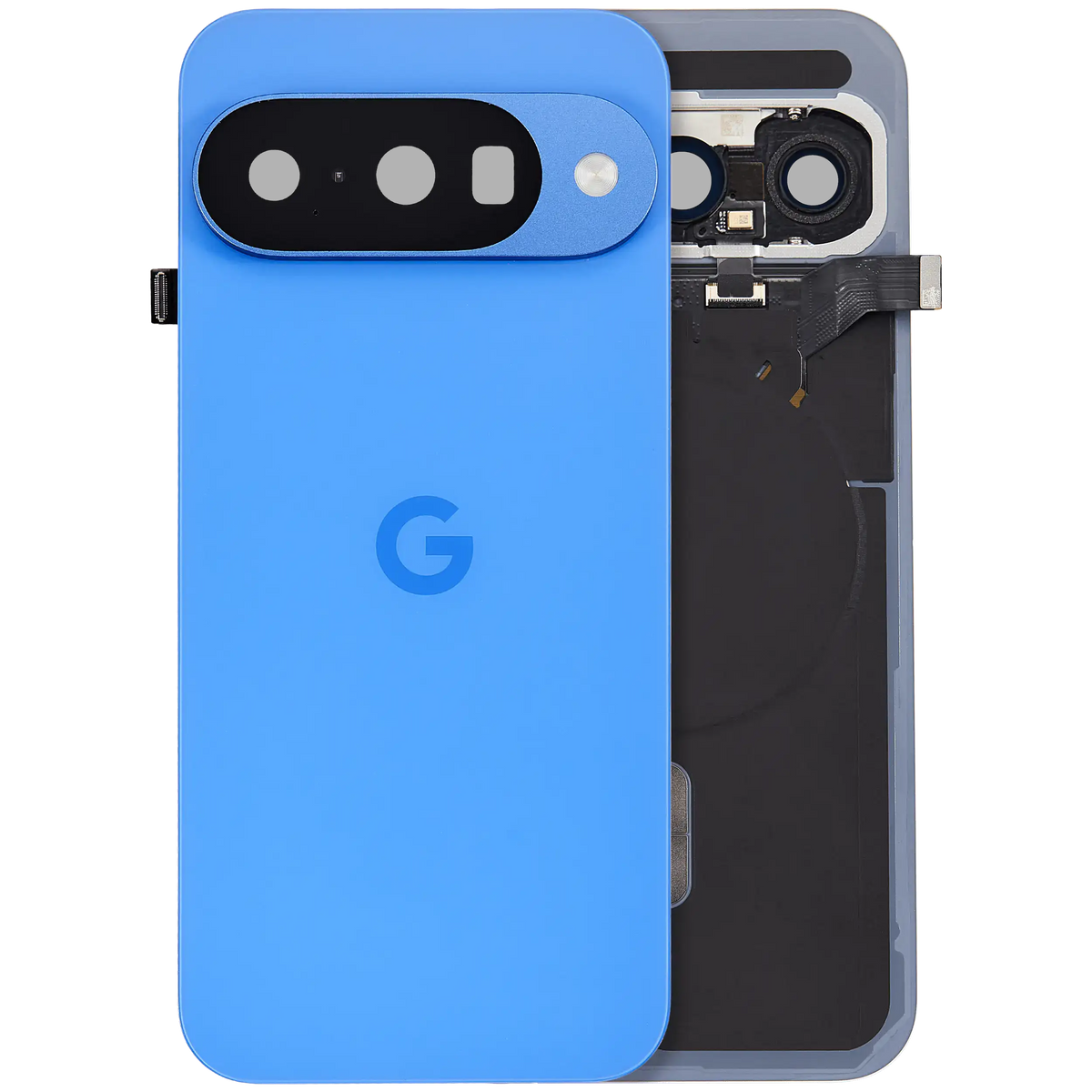 Back Cover Housing With Small Components Pre-Installed For Google Pixel 10 (Used OEM Pull: Grade A) (Indigo) - replacement part product view