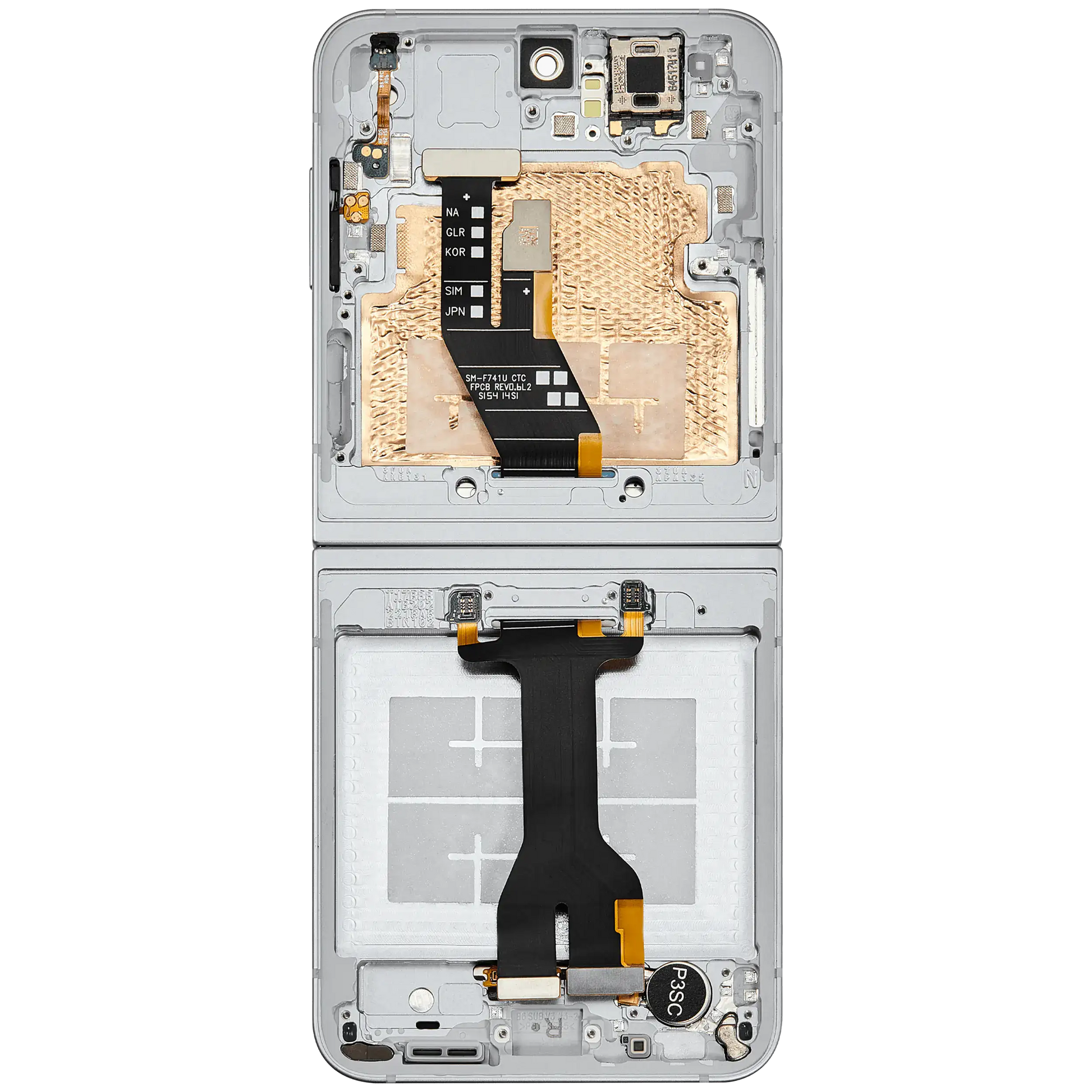 Inner OLED Assembly With Frame For Samsung Galaxy Z Flip 6 5G (US & International) (Service Pack) (White)