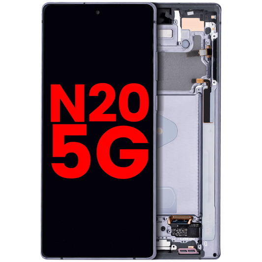 OLED Assembly With Frame For Samsung Galaxy Note 20 5G (Aftermarket Plus) (Mystic Gray)