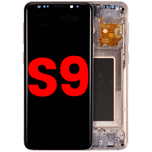 OLED Assembly With Frame For Samsung Galaxy S9 (Aftermarket Plus) (Sunrise Gold)