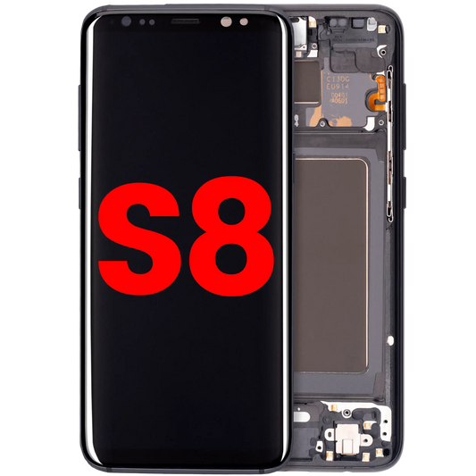 OLED Assembly With Frame For Samsung Galaxy S8 (Aftermarket Plus) (Midnight Black)