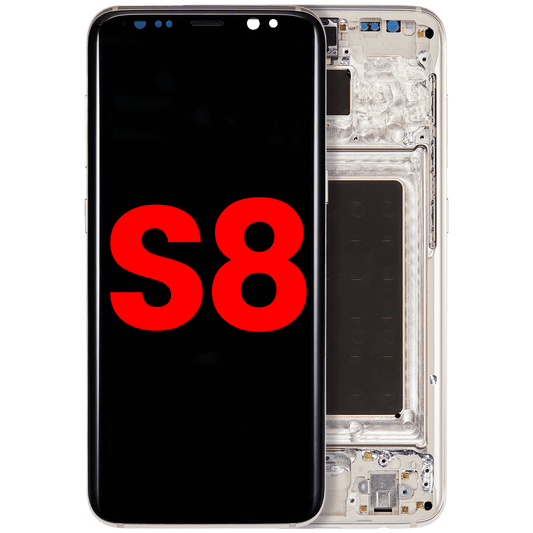 OLED Assembly With Frame For Samsung Galaxy S8 (Aftermarket Plus) (Arctic Silver)