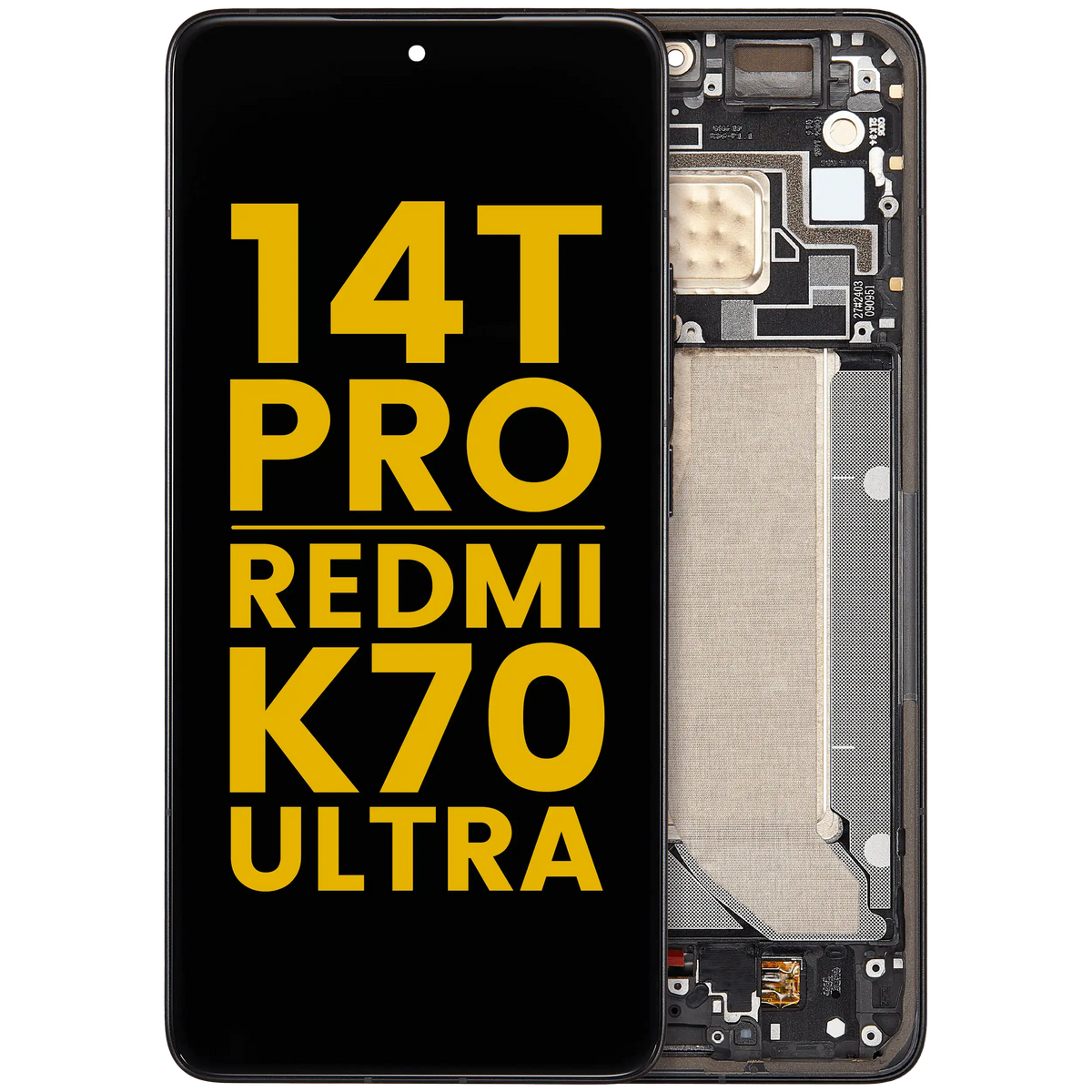 OLED Assembly With Frame For Xiaomi 14T Pro / Redmi K70 Ultra (Refurbished) (Titan Black) – replacement part product view – OLED Display Replacement for phone repair