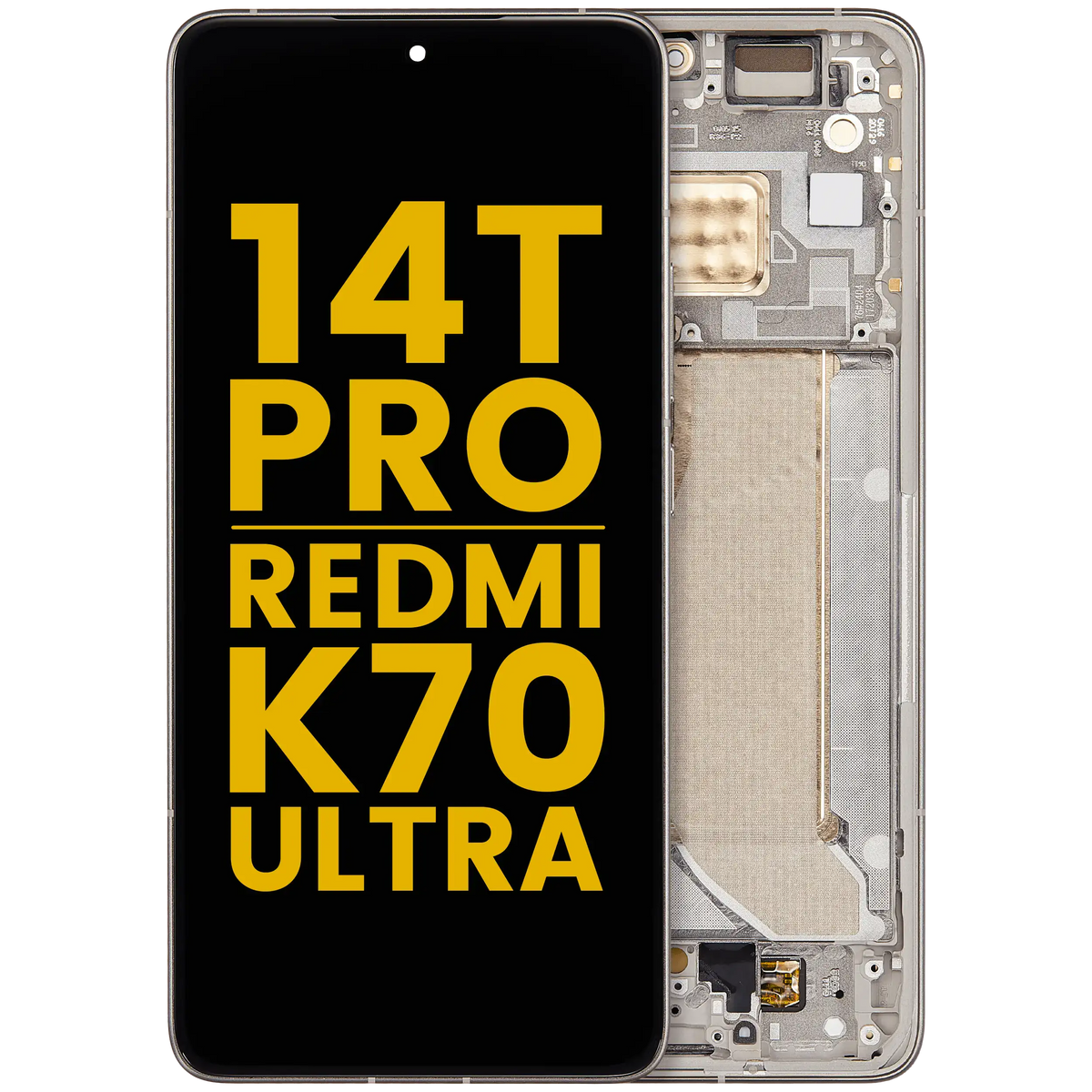 OLED Assembly With Frame For Xiaomi 14T Pro / Redmi K70 Ultra (Refurbished) (Titan Gray) – replacement part product view – OLED Display Replacement for phone repair