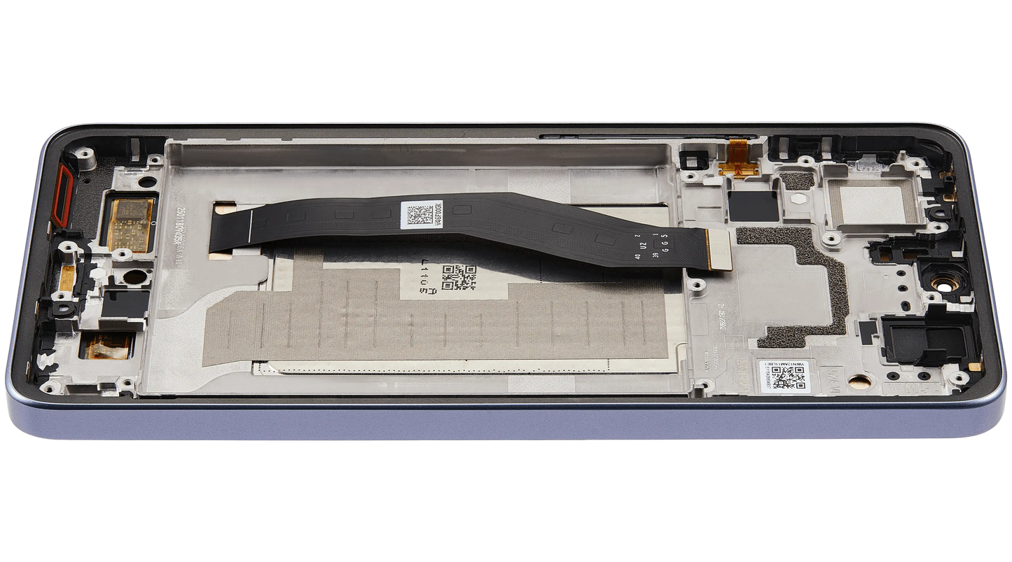 OLED Assembly With Frame For Xiaomi 14T (Refurbished) (Titan Blue) – phone repair part product angle – OLED Display Replacement for phone repair
