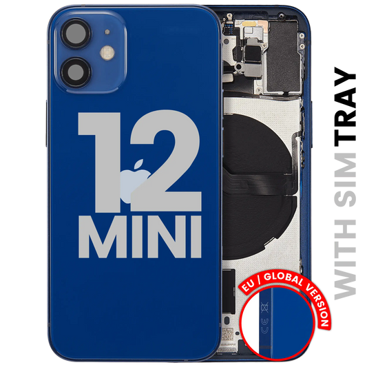 Back Housing W/ Small Parts For iPhone 12 Mini (EU / Global Version) (Used OEM Pull: Grade A) (Blue)