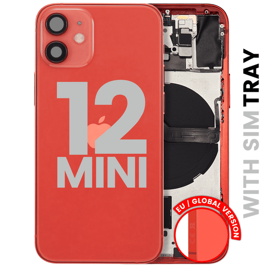 Back Housing W/ Small Parts For iPhone 12 Mini (EU / Global Version) (Used OEM Pull: Grade A) (Red)