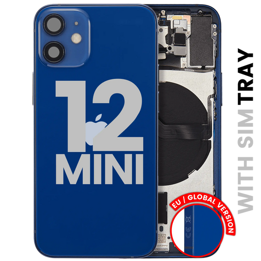 Back Housing W/ Small Parts For iPhone 12 Mini (EU / Global Version) (Used OEM Pull: Grade B) (Blue)