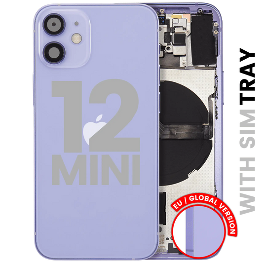 Back Housing W/ Small Parts For iPhone 12 Mini (EU / Global Version) (Used OEM Pull: Grade A) (Purple)