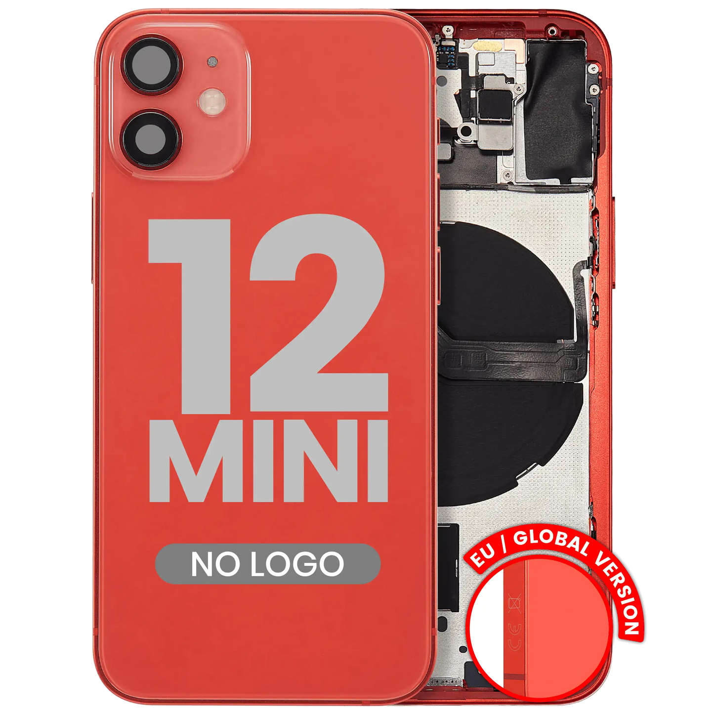 Back Housing W/ Small Parts For iPhone 12 Mini (EU / Global Version) (Aftermarket Plus) (Red)