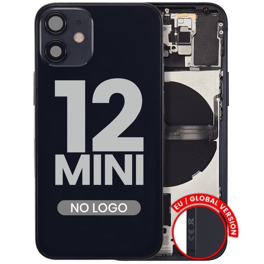 Back Housing W/ Small Parts For iPhone 12 Mini (EU / Global Version) (Aftermarket Plus) (Black)