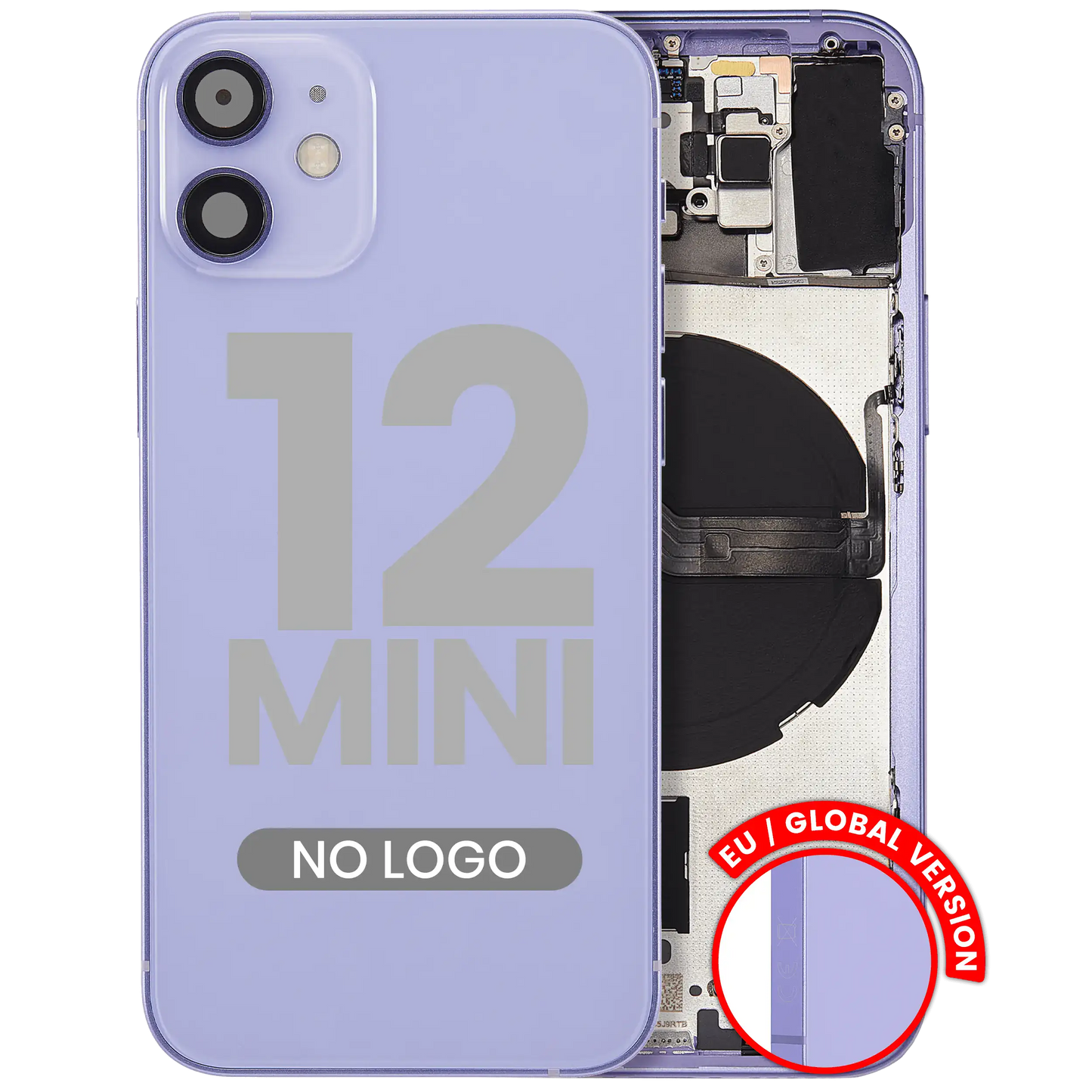 Back Housing W/ Small Parts For iPhone 12 Mini (EU / Global Version) (Aftermarket Plus) (Purple)