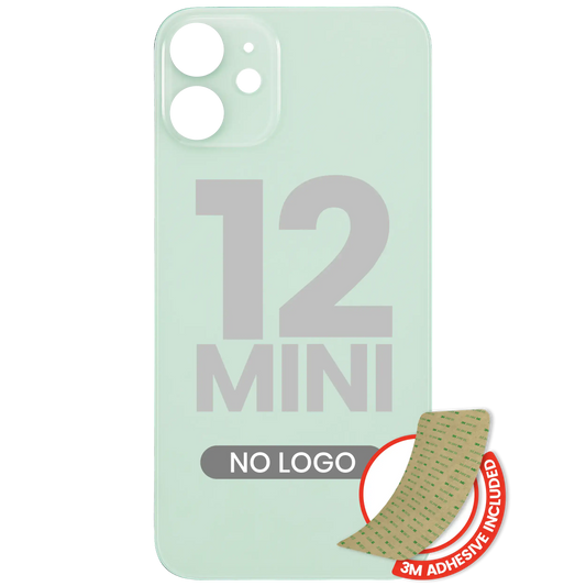 Back Glass With 3M Adhesive For iPhone 12 Mini (No Logo / Large Camera Hole) (Green)