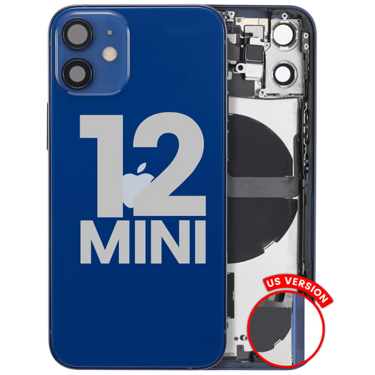 Back Housing W/ Small Parts For iPhone 12 Mini (US Version) (Used OEM Pull: Grade A) (Blue)