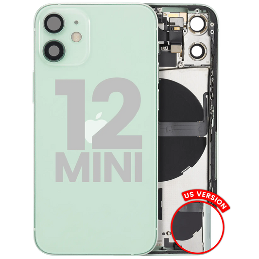 Back Housing W/ Small Parts For iPhone 12 Mini (US Version) (Used OEM Pull: Grade A) (Green)