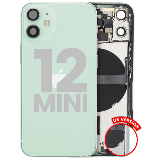 Back Housing W/ Small Parts For iPhone 12 Mini (US Version) (Used OEM Pull: Grade B) (Green)