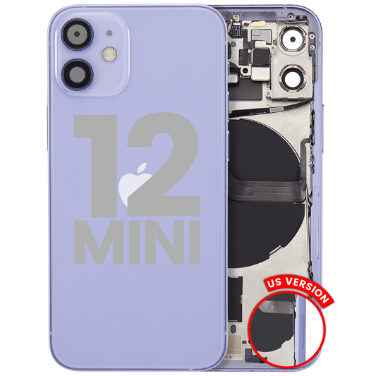Back Housing W/ Small Parts For iPhone 12 Mini (US Version) (Used OEM Pull: Grade C) (Purple)