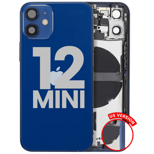 Back Housing W/ Small Parts For iPhone 12 Mini (US Version) (Used OEM Pull: Grade C) (Blue)