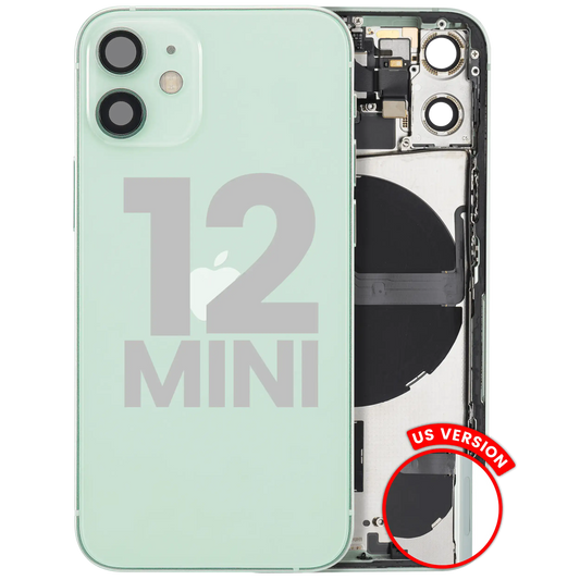 Back Housing W/ Small Parts For iPhone 12 Mini (US Version) (Used OEM Pull: Grade C) (Green)