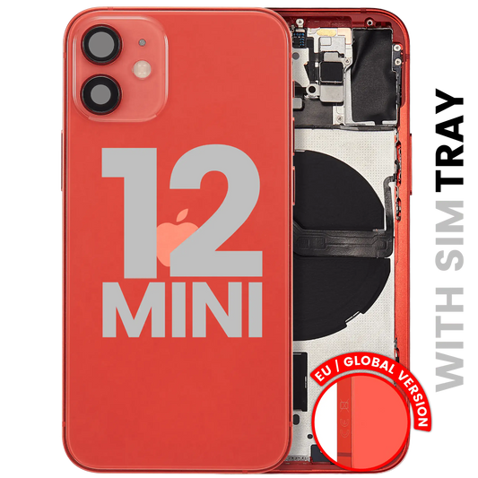 Back Housing W/ Small Parts For iPhone 12 Mini (EU / Global Version) (Used OEM Pull: Grade B) (Red)