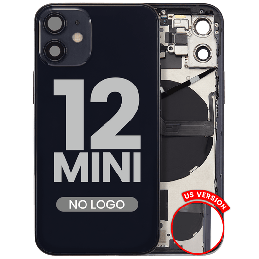 Back Housing W/ Small Parts For iPhone 12 Mini (US Version) (Aftermarket Plus) (Black)