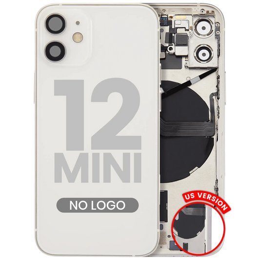 Back Housing W/ Small Parts For iPhone 12 Mini (US Version) (Aftermarket Plus) (White)