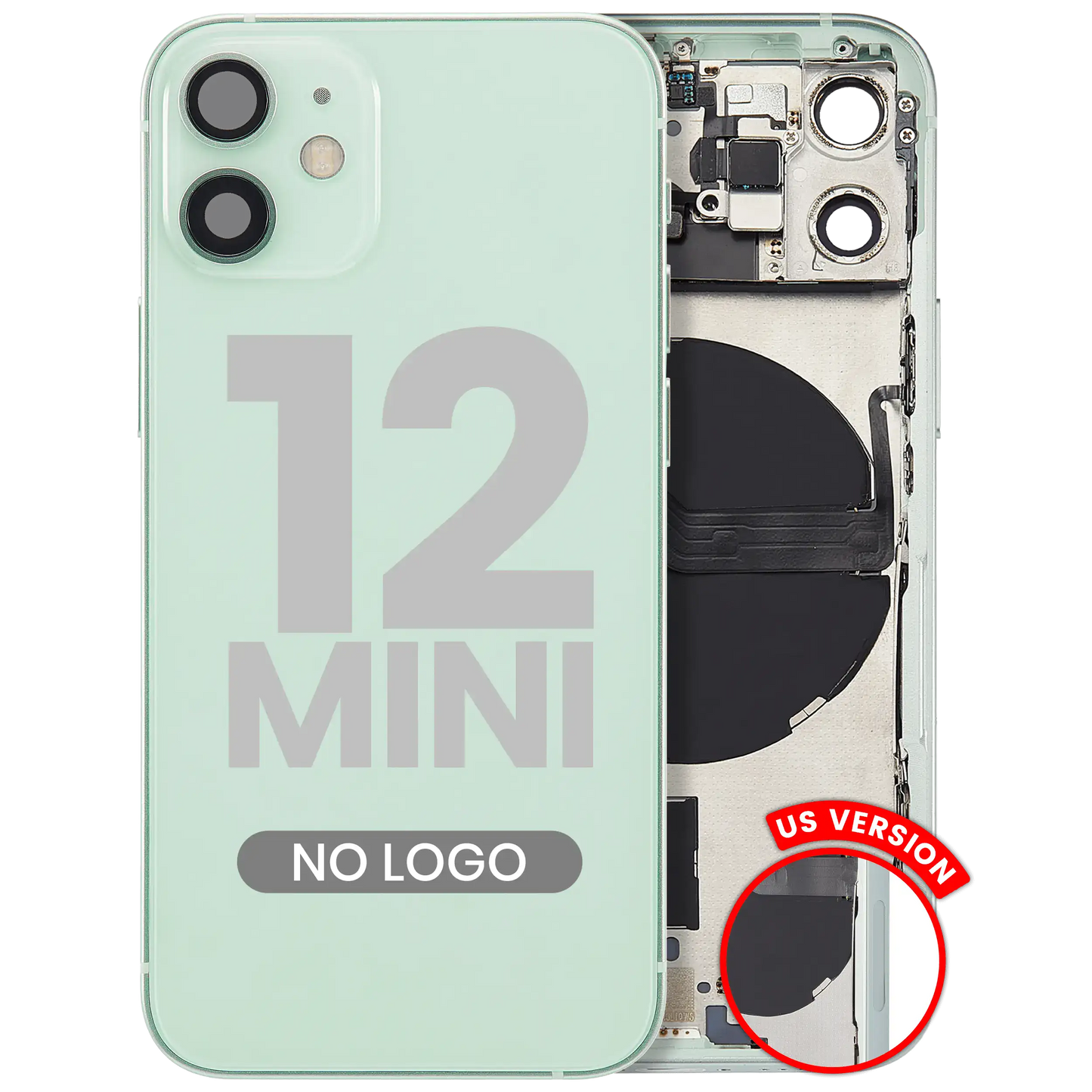Back Housing W/ Small Parts For iPhone 12 Mini (US Version) (Aftermarket Plus) (Green)