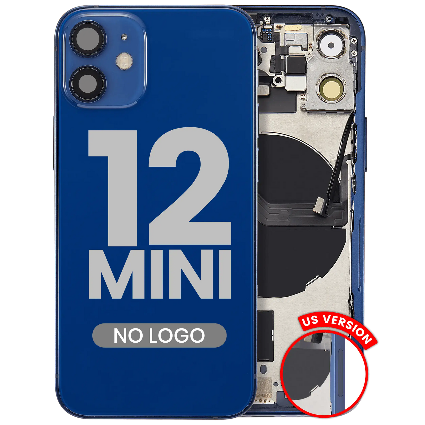 Back Housing W/ Small Parts For iPhone 12 Mini (US Version) (Aftermarket Plus) (Blue)