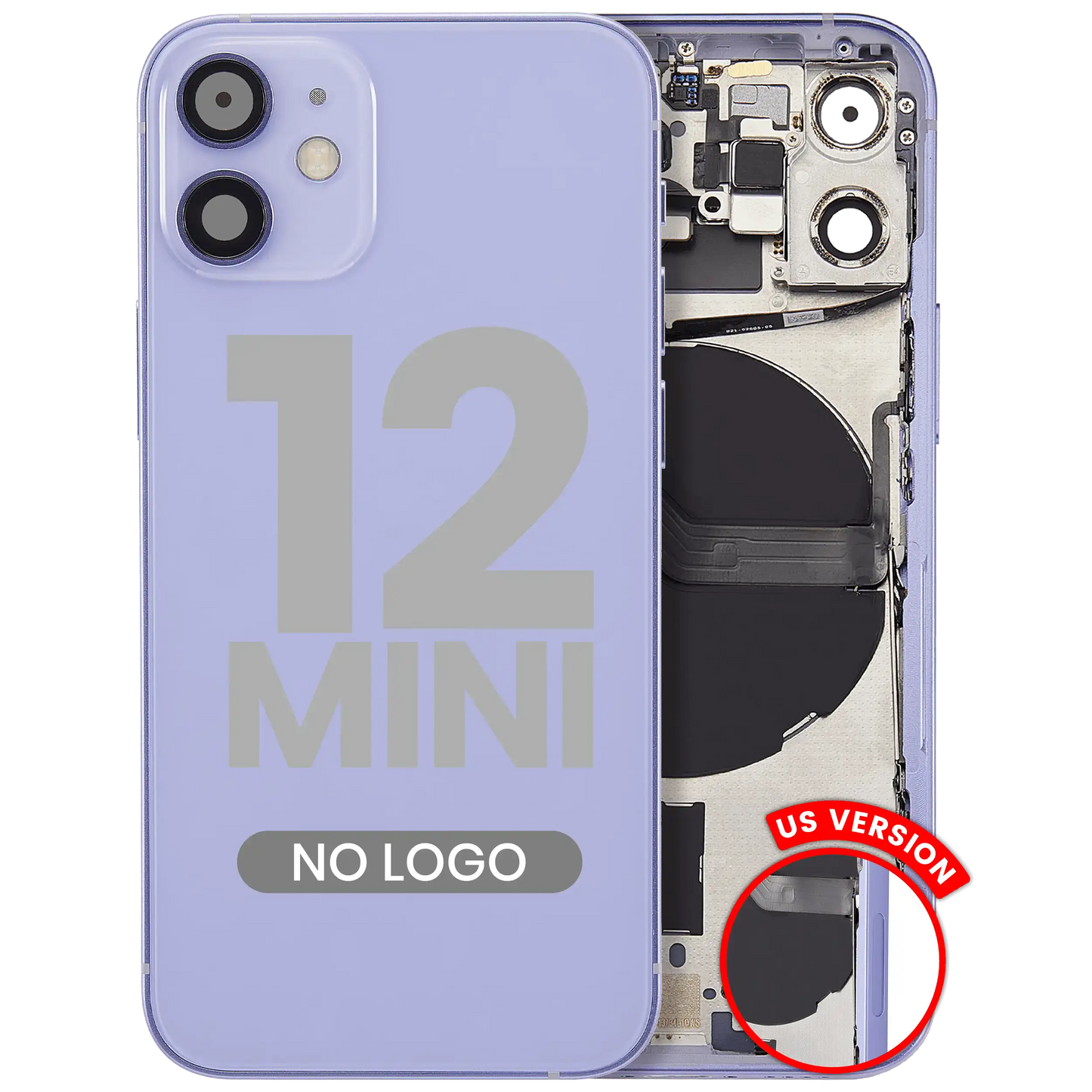 Back Housing W/ Small Parts For iPhone 12 Mini (US Version) (Aftermarket Plus) (Purple)